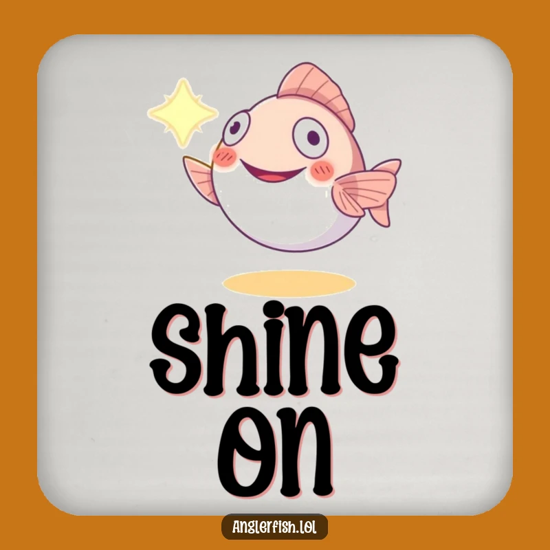 Funny Anglerfish Light Guide Drink Coaster: Smiling Deep Sea Protection - Chic Funny Gift