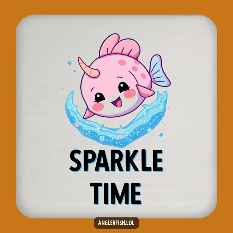 Funny Anglerfish Glitter Dive Coaster: Sparkly Surface Protection, Great Funny Gift!