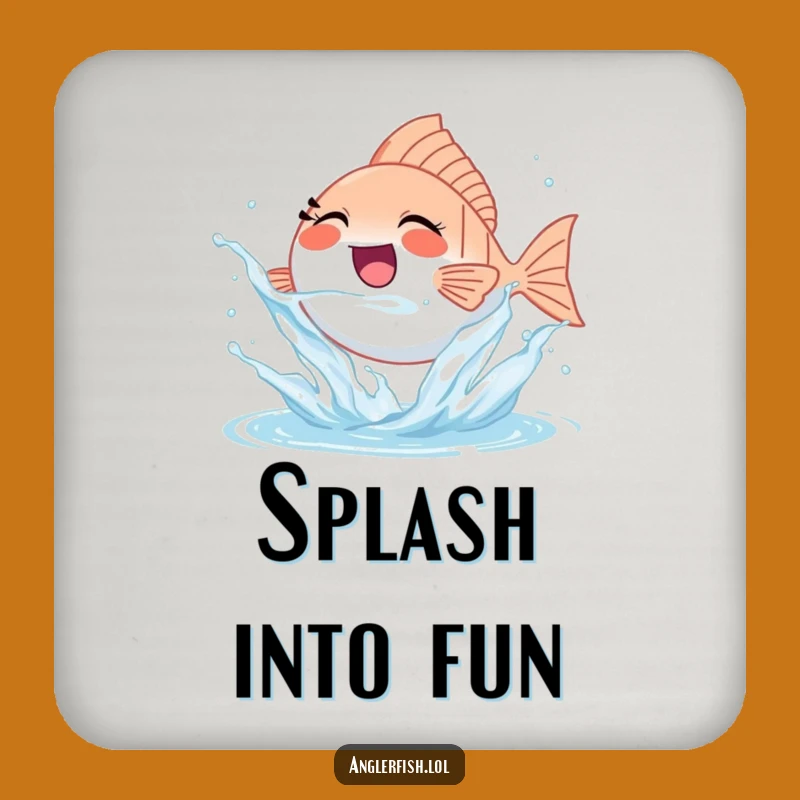 Funny Splashing Anglerfish Drink Coaster - Joyful Splash Protection, Unique Funny Gift