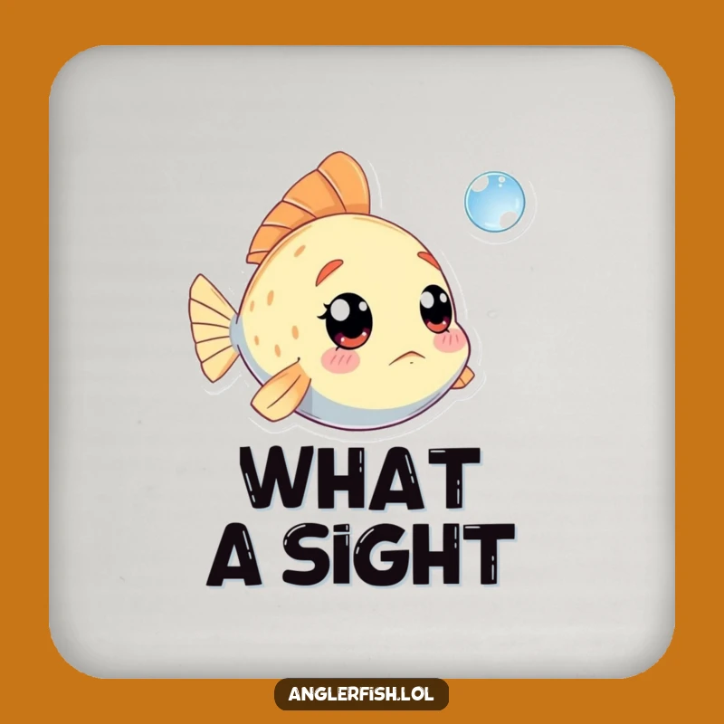 Funny Kawaii Anglerfish Coaster: Amazed Surface Protector, Quirky Funny Gift