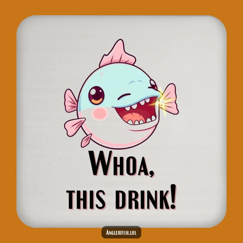 Funny Kawaii Anglerfish Coaster: Gasping Surprise, Quirky Funny Gift