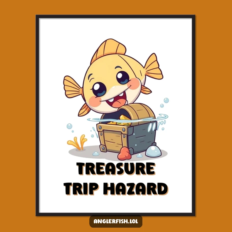 Funny Anglerfish Poster - Clumsy Surprise Art, Hilarious Wall Decor Gift