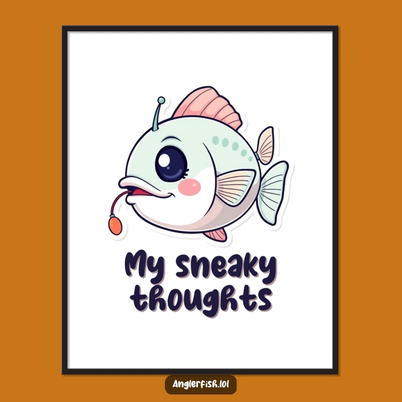 Funny Anglerfish Poster: Winking Art, Flickering Lure Excitement