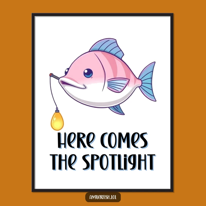 Funny Anglerfish Lure Poster: Playful Deep Sea Art Print Gift