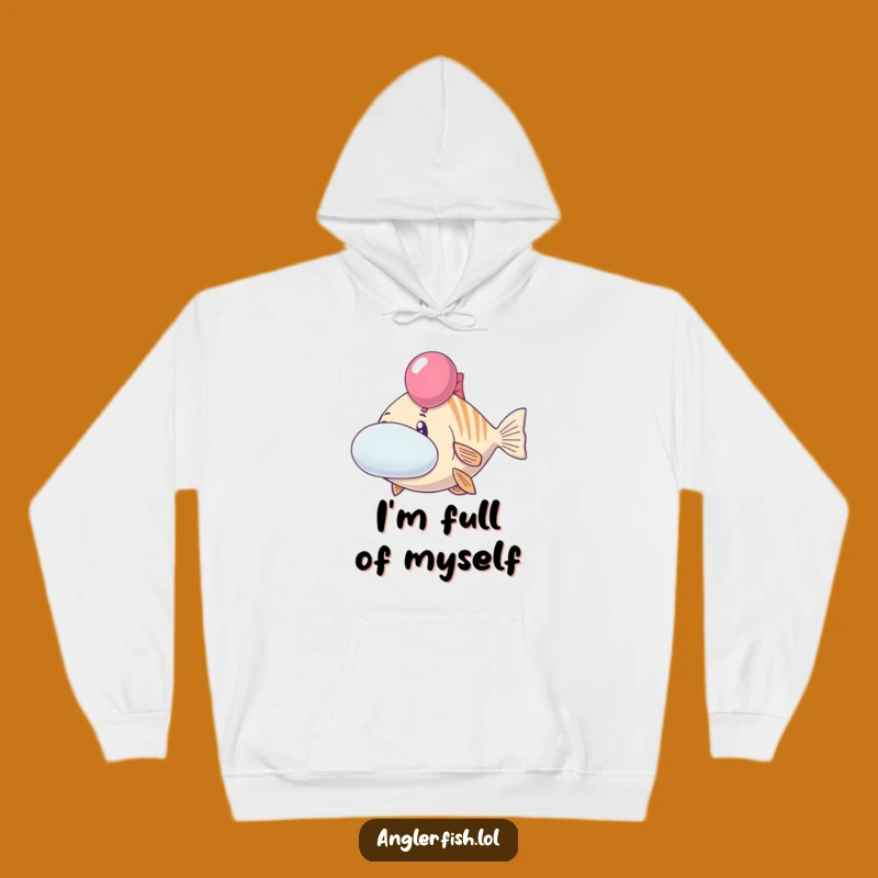 Cozy Funny Anglerfish Hoodie: Cheerful Balloon Cheeks – Warm & Whimsical Funny Gift