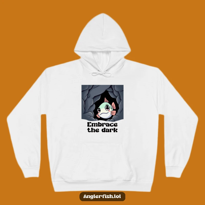 Funny Anglerfish Cave Peek Hoodie: Cozy Deep Sea Creature Sweatshirt - Unique Funny Gift