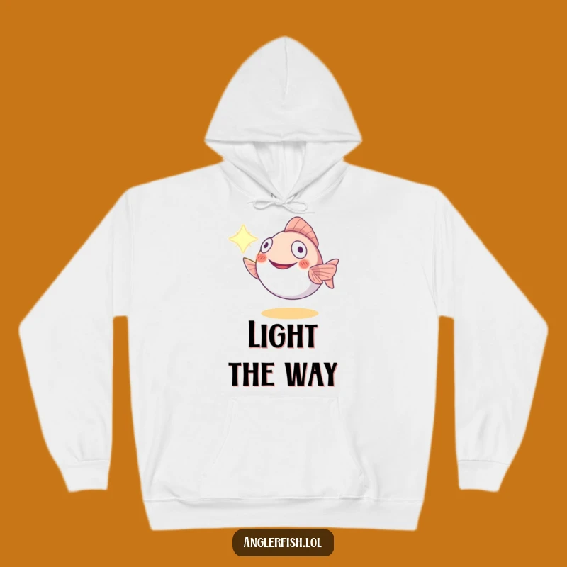 Funny Anglerfish Light Guide Hoodie: Cozy Smiling Deep Sea Creature - Warm Funny Gift