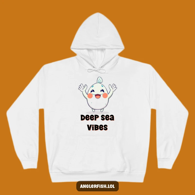 Funny Anglerfish Waving Hoodie: Cozy and Hilarious Deep-Sea Bashful Gift for Cold Days!