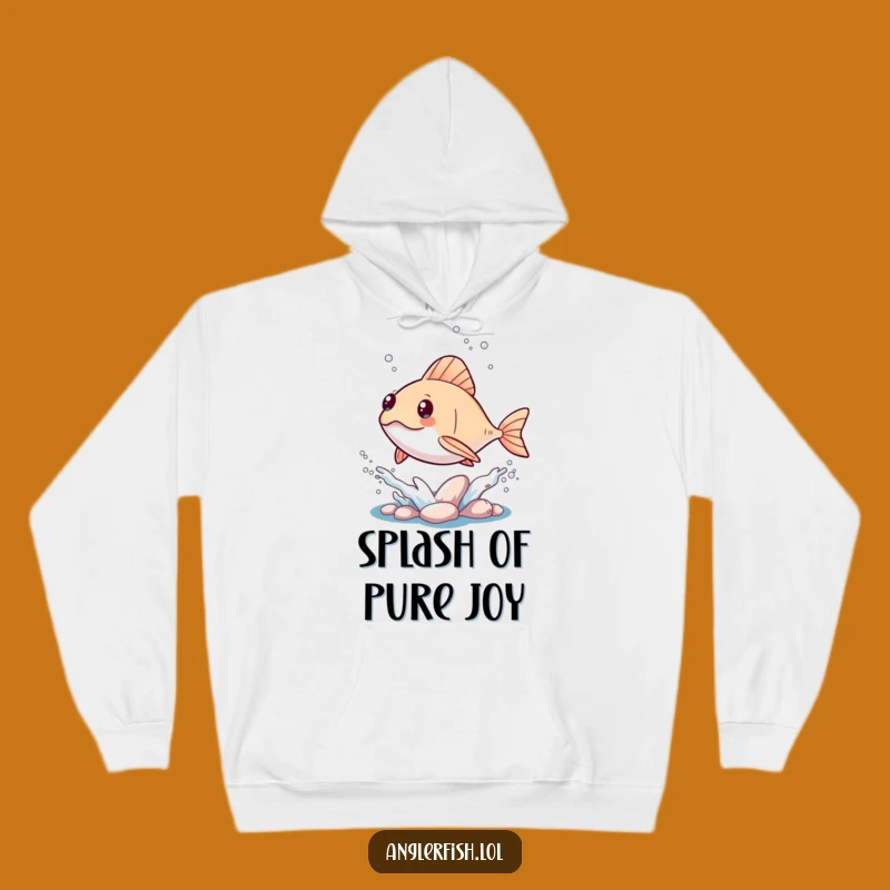 Funny Kawaii Anglerfish Splash Hoodie: Cozy Cute Leap Gift