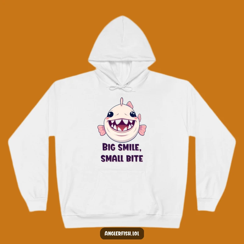 Funny Smiling Anglerfish Hoodie: Cozy Deep Sea Grin Gift