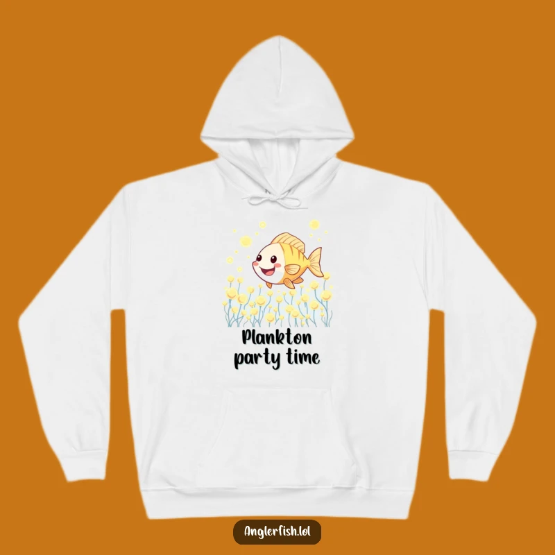 Funny Kawaii Anglerfish Plankton Swim Hoodie, Cozy Ocean Humor Gift