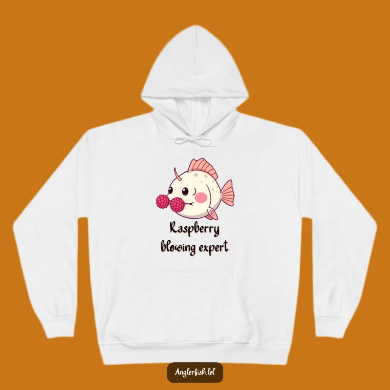 Funny Kawaii Anglerfish Raspberry Hoodie, Cozy Goofy Expression Gift