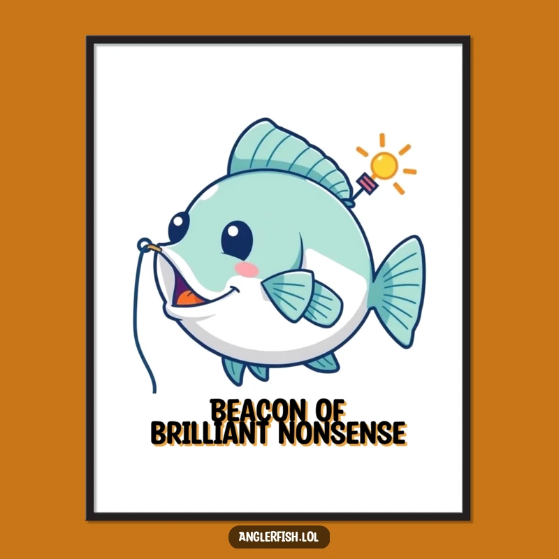 Free Printable Anglerfish Wall Art: Funny Playful Beacon Guide Downloadable Decor