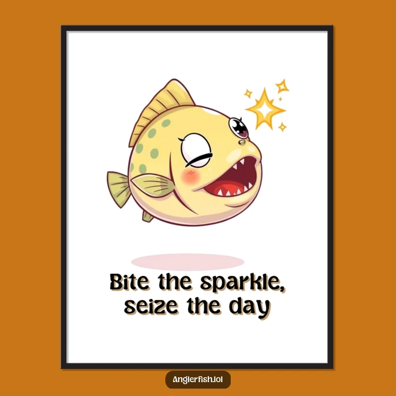 Funny Free Printable Anglerfish Wall Art: Determined Pursuit Humor Downloadable Decor