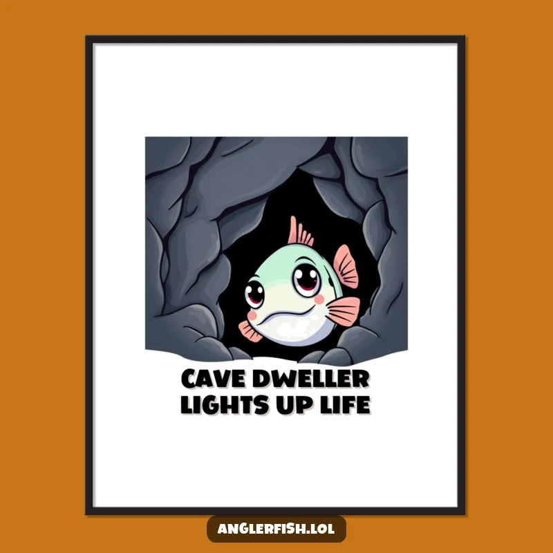 Funny Free Printable Anglerfish Wall Art - Curious Cave Dweller Downloadable Decor