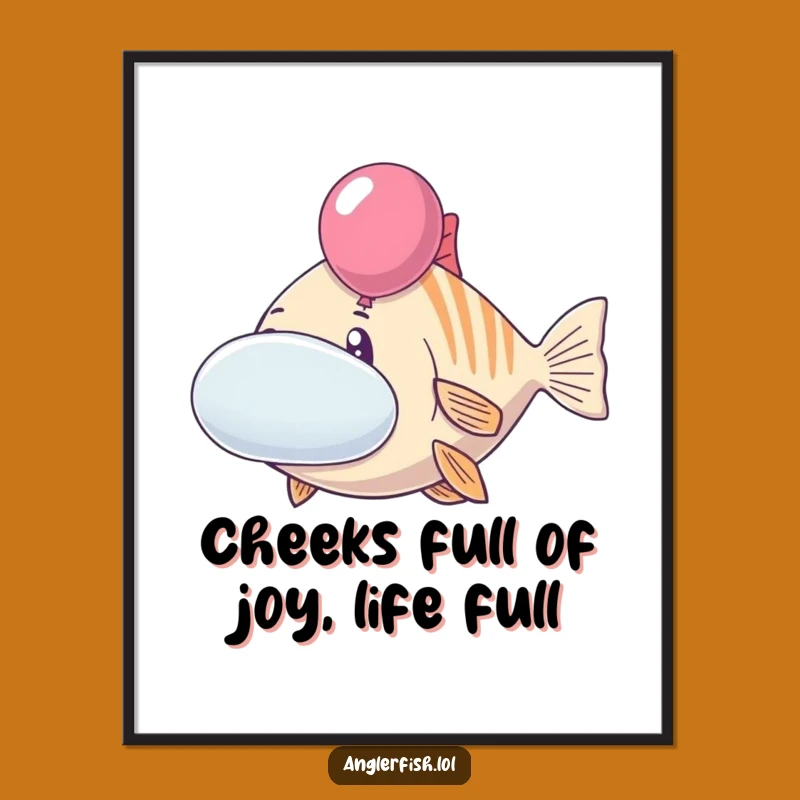 Free Printable Wall Art: Cheerful Anglerfish Cheeks Funny Downloadable Decor