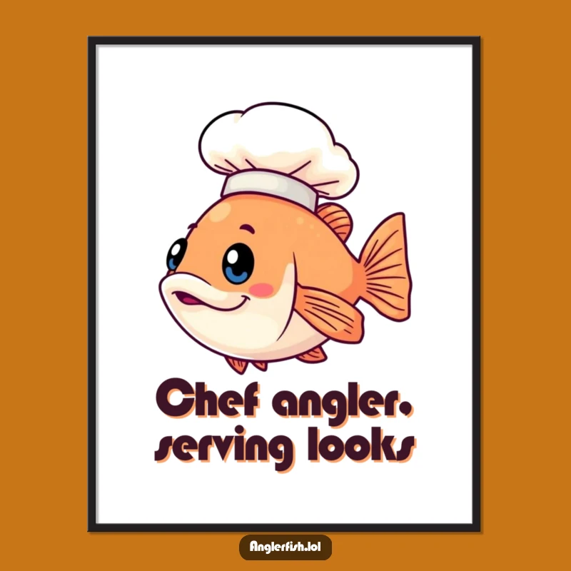 Funny Free Printable Wall Art: Chef Anglerfish, Gourmet Downloadable Decor