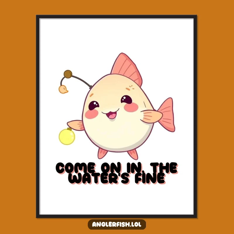 Quirky Free Printable Wall Art: Anglerfish Dangling Light, Inviting Playful Vibes