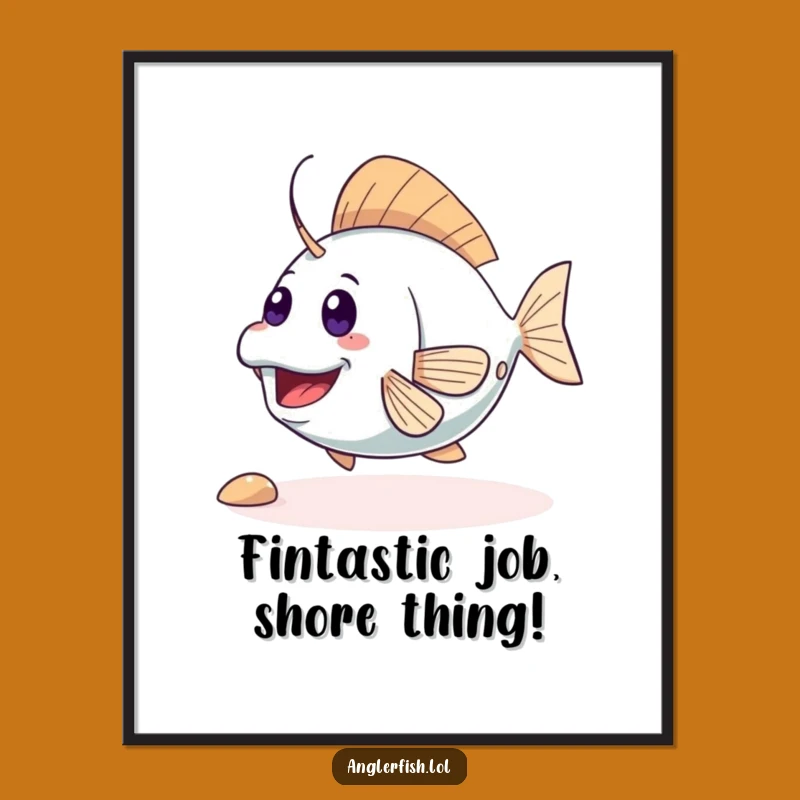 Free Printable Wall Art: Playful Anglerfish Tail Wiggle Funny Downloadable Decor