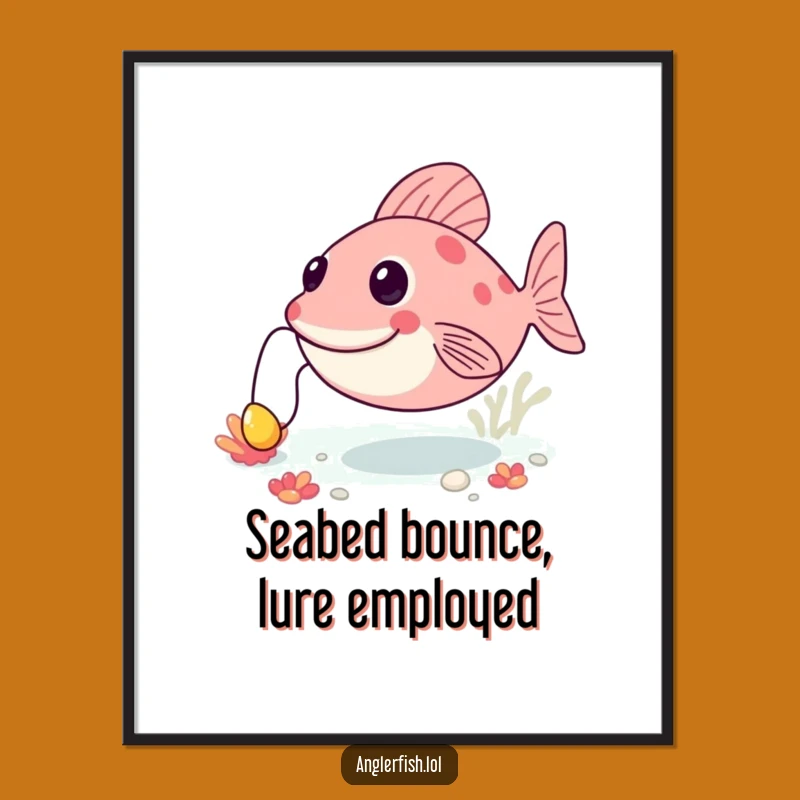Funny Free Printable Anglerfish Wall Art - Bouncing Seabed Dweller Downloadable Decor