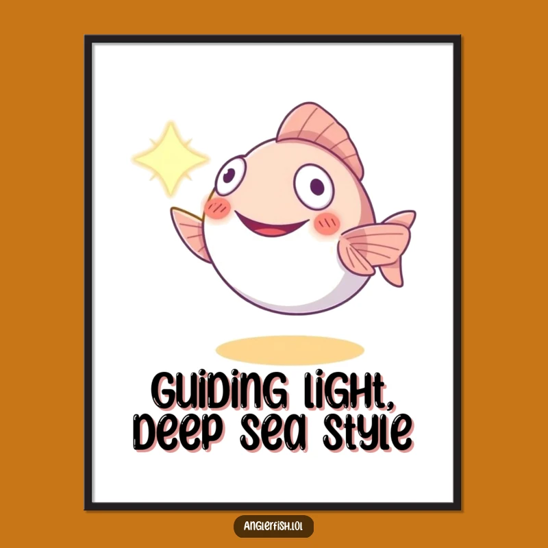 Funny Free Printable Anglerfish Wall Art - Bright Smile Guiding Light Decor