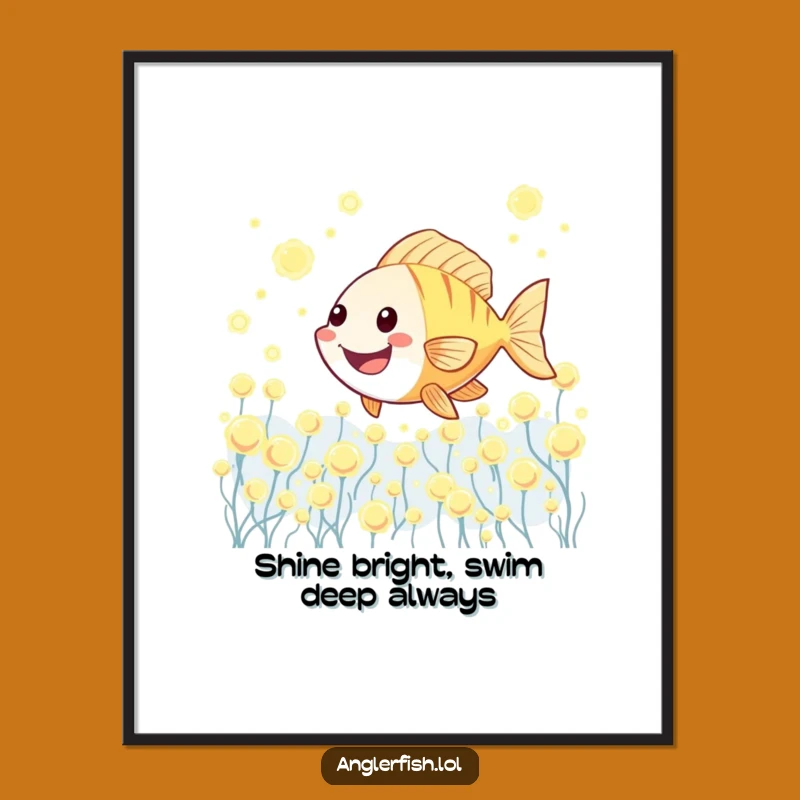 Funny Free Printable Wall Art: Anglerfish in Glowing Plankton