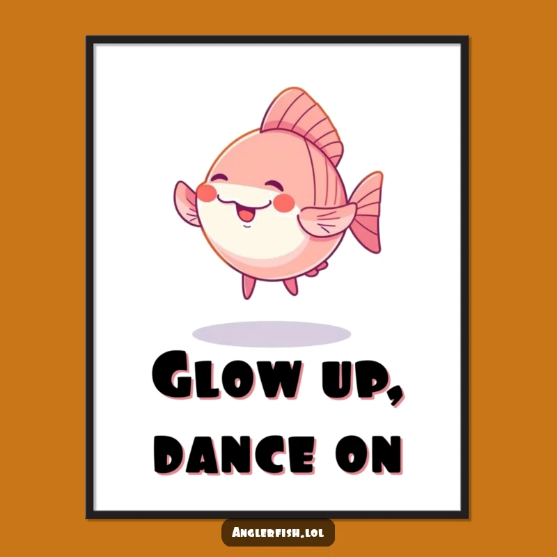 Funny Free Printable Wall Art: Dancing Anglerfish - Kawaii Glow Downloadable Decor!