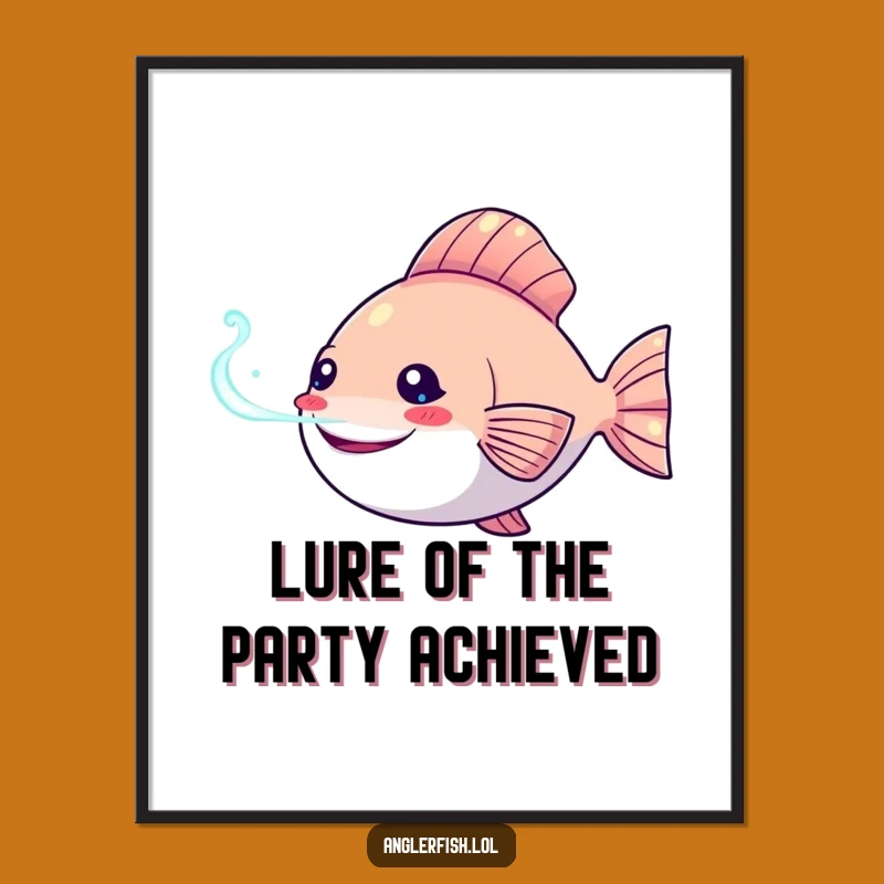 Funny Free Printable Wall Art: Kawaii Anglerfish Lure, Whimsical Downloadable Decor