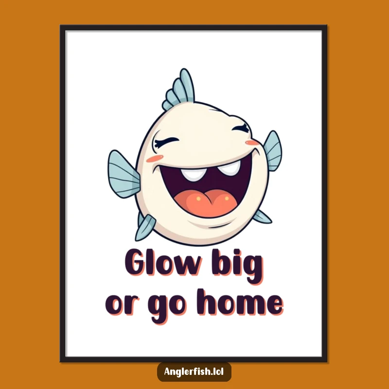 Funny Free Printable Wall Art: Laughing Anglerfish, Downloadable Joyful Decor