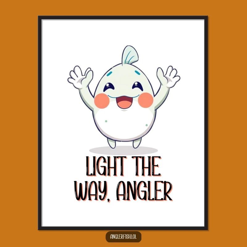 Funny Free Printable Wall Art: Waving Anglerfish - Hilarious Downloadable Home Decor!