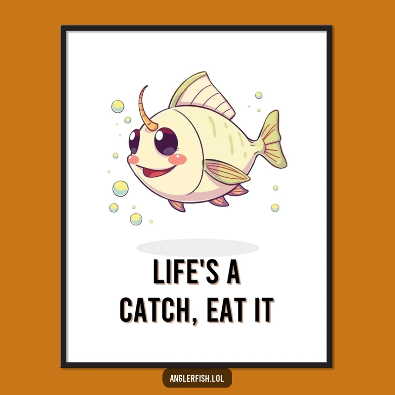 Free Printable Kawaii Anglerfish Wall Art - Playful Ocean Decor Download