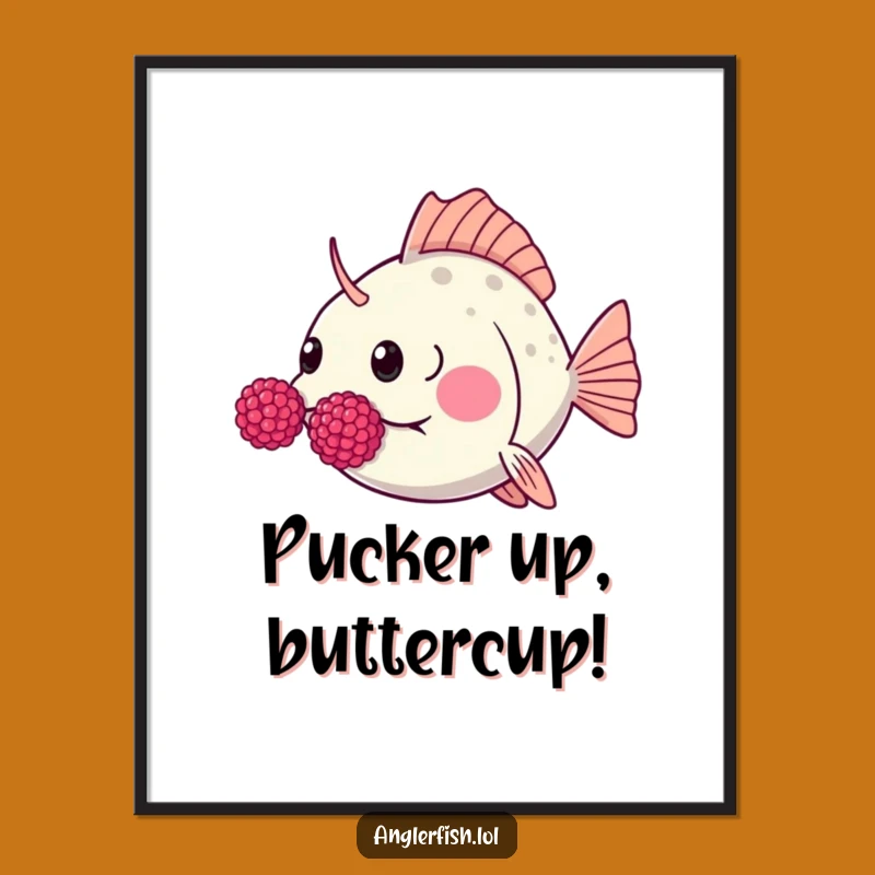 Funny Free Printable Wall Art: Anglerfish Blowing Raspberries