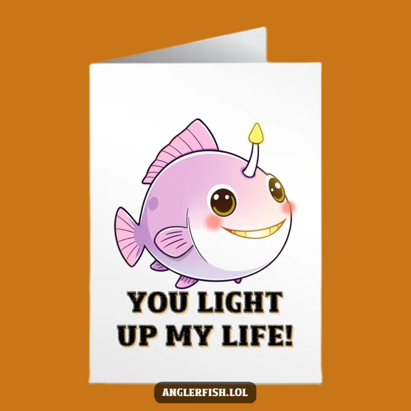 Free Printable Birthday Card: Funny Anglerfish Beacon Design for a Glowing Celebration