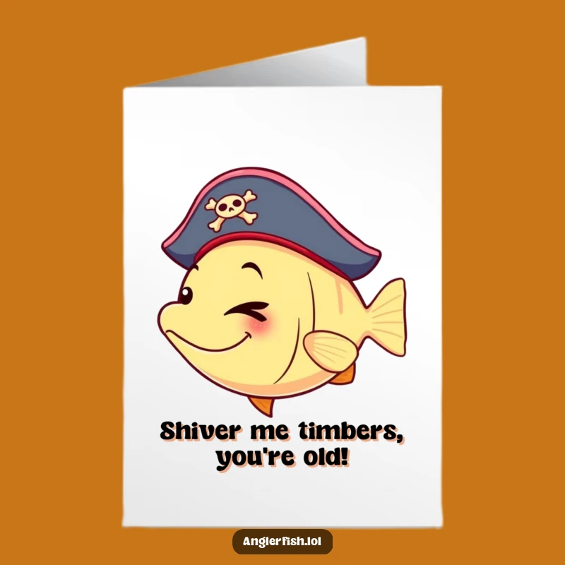 Free Printable Birthday Card: Pirate Anglerfish Winking Fun