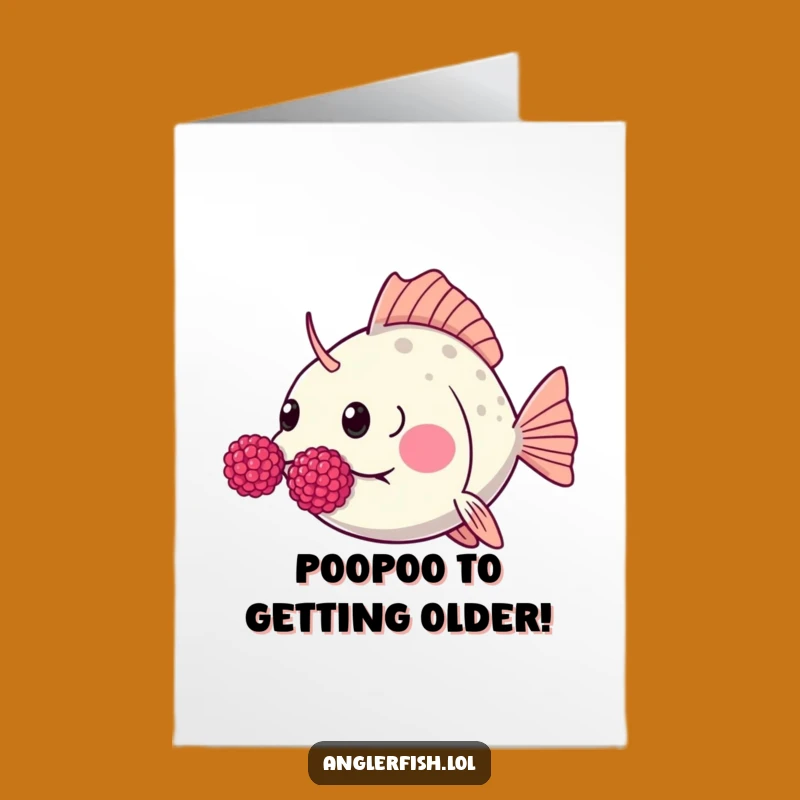 Free Printable Funny Birthday Card: Anglerfish Blowing Raspberries