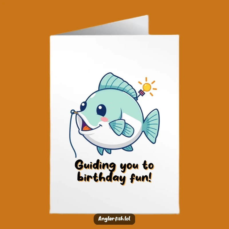 Free Printable Anglerfish Birthday Card: Funny Playful Beacon Guide Downloadable Gift