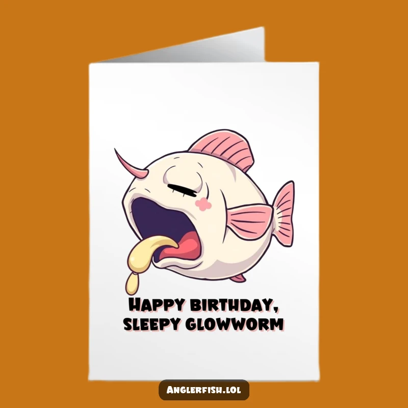 Free Printable Anglerfish Birthday Card: Funny Sleepy Glow Downloadable Gift