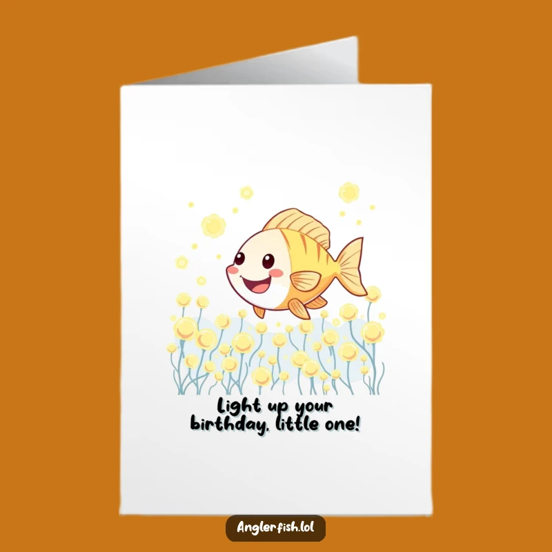 Free Printable Birthday Card: Joyful Anglerfish in Glowing Plankton
