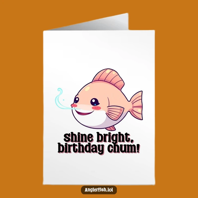 Free Printable Birthday Card: Funny Kawaii Anglerfish Lure, Perfect Downloadable Gift