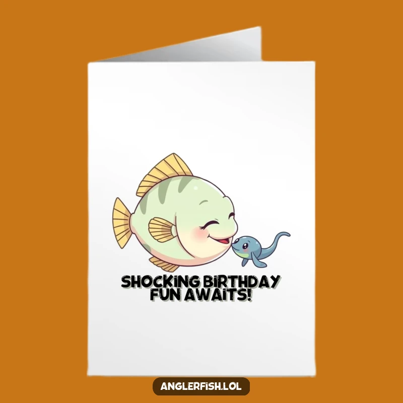 Funny Free Printable Anglerfish Birthday Card: Playful Tease Humor Downloadable Gift