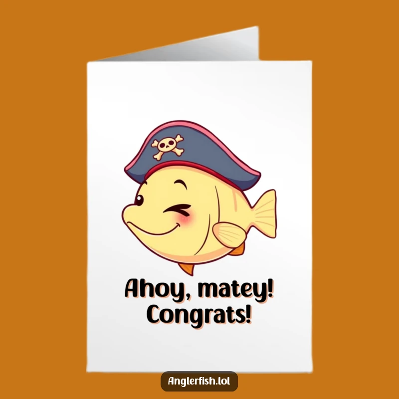 Free Printable Congrats Card: Pirate Anglerfish's Playful Win