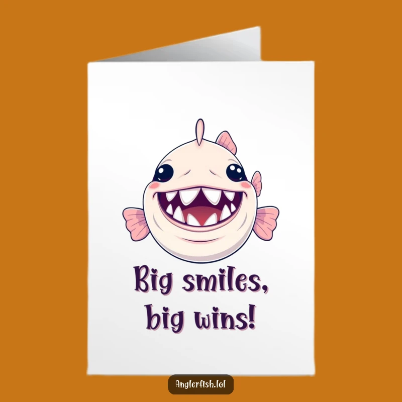 Free Printable Anglerfish Congrats Card: Big Smile Downloadable for Success