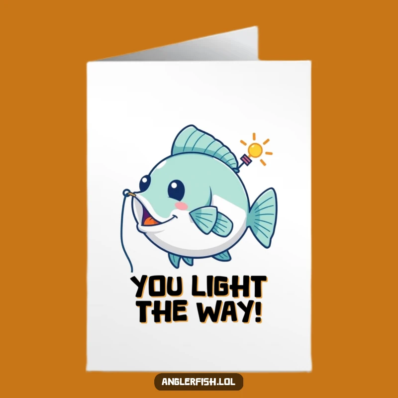 Free Printable Anglerfish Congrats Card: Funny Playful Beacon Guide Downloadable Gift
