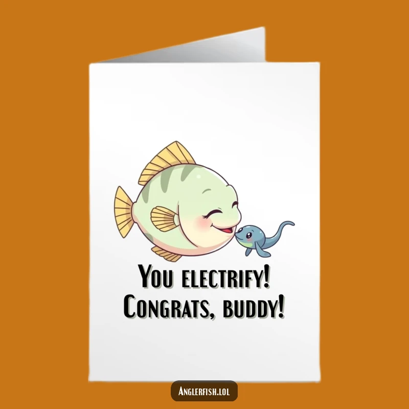 Free Printable Anglerfish Congrats Card: Playful Victory Humor Downloadable Gift