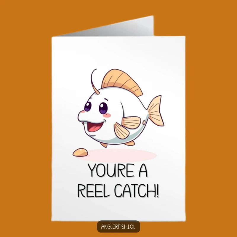 Free Printable Congrats Card: Excited Anglerfish Tail Wiggle Funny Downloadable Gift