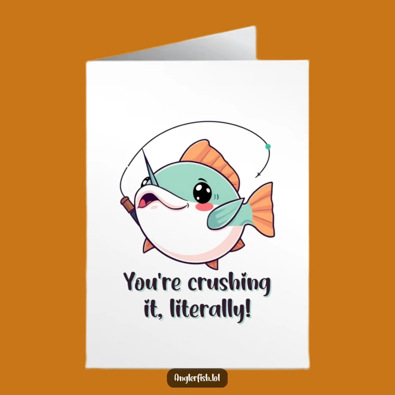 Free Printable Kawaii Anglerfish Congrats Card - Heroic Downloadable Gift