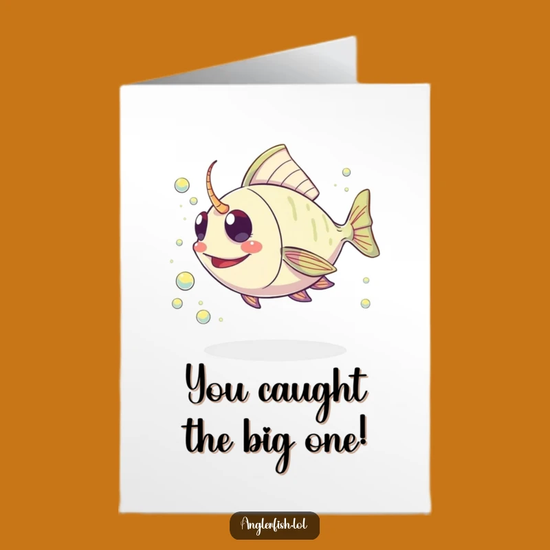 Free Printable Kawaii Anglerfish Congrats Card - Joyful Downloadable Gift