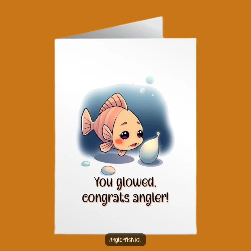 Free Printable Anglerfish Congrats Card: Deep Sea Success Humor Downloadable Gift