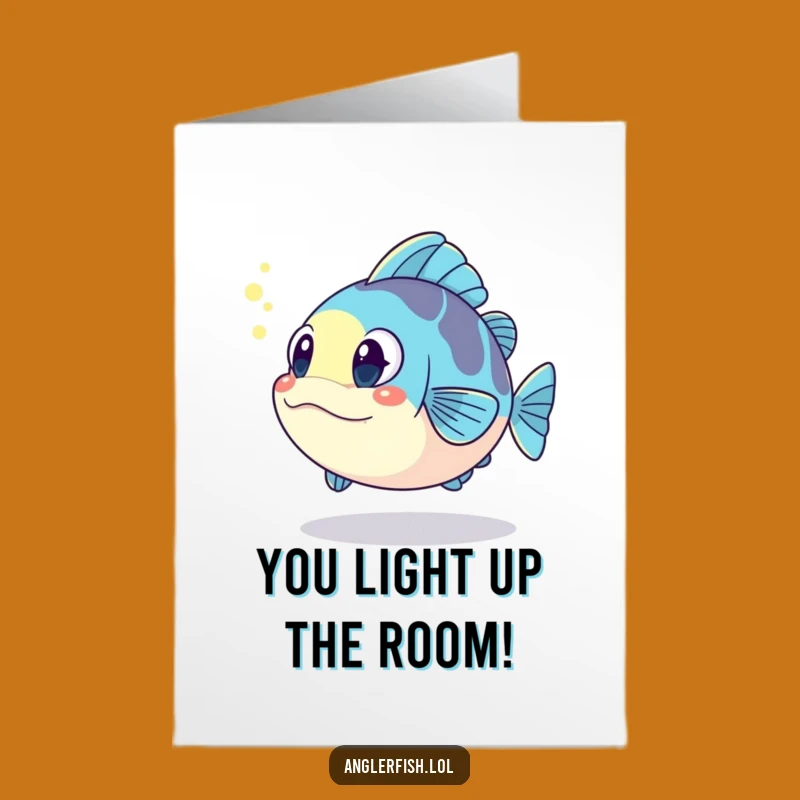Free Printable Congrats Card: Shocked Kawaii Anglerfish Joke Downloadable Celebration
