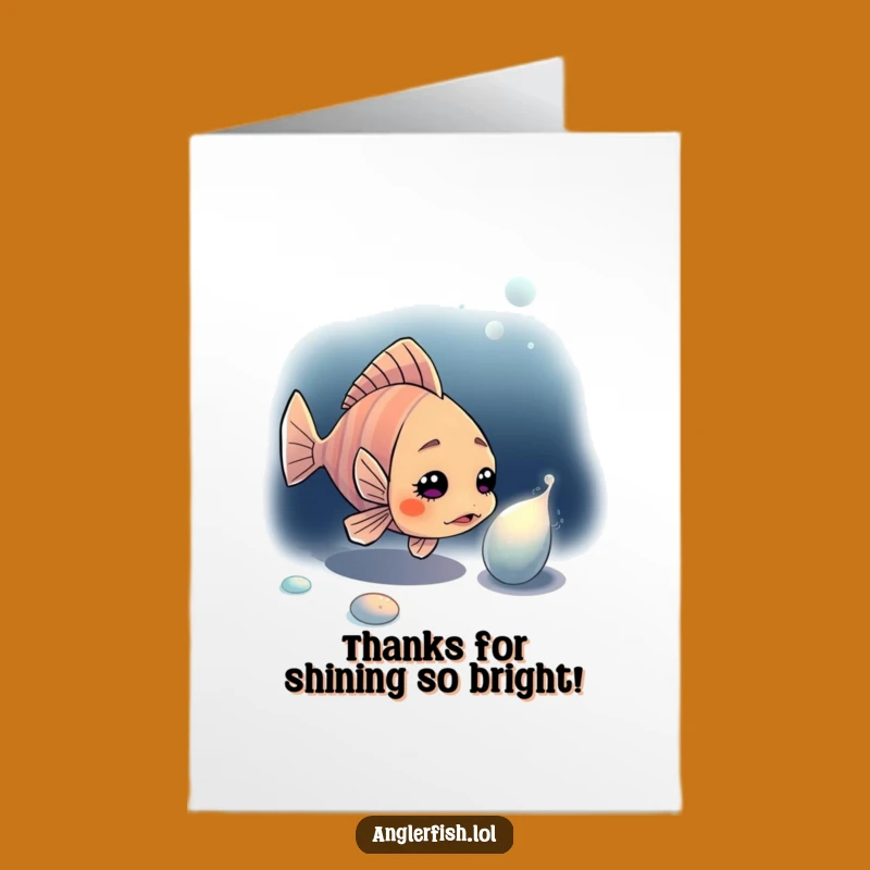 Free Printable Anglerfish Thank You Card: Grateful Deep Sea Humor Downloadable Gift